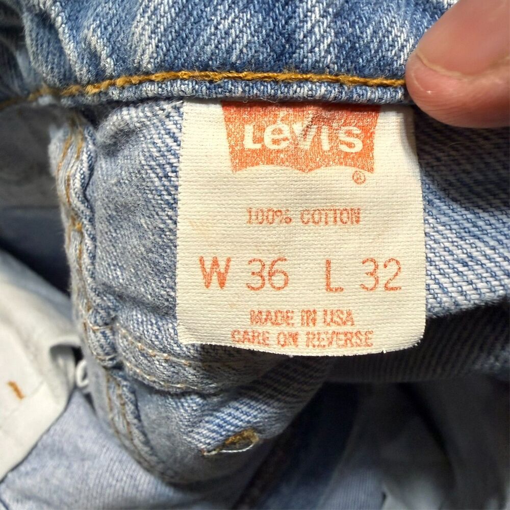Vintage 70S 80s Levis Mens 550 Jeans Size 36 Light Blue Orange Tag Rivited USA